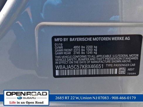 Used 2019 BMW 530i w/ Convenience Package RWD image 14