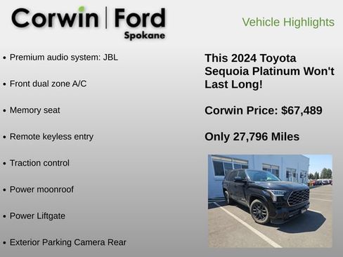 Used 2024 Toyota Sequoia Platinum AWD/4WD image 6