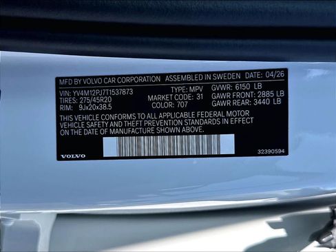 New 2026 Volvo XC90 B5 Core AWD/4WD image 36