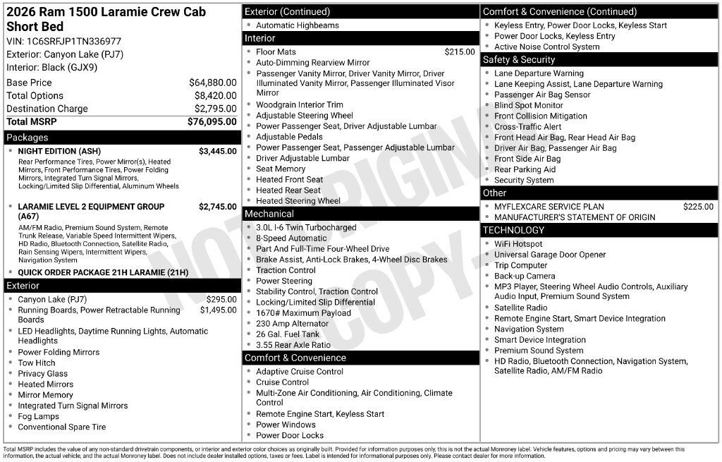 New 2026 RAM 1500 Laramie w/ Night Edition AWD/4WD image 5