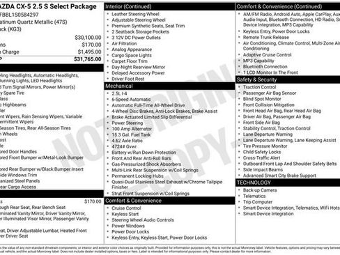 Used 2025 MAZDA CX-5 AWD 2.5 S w/ Select Package image 4