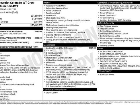 Used 2018 Chevrolet Colorado W/T w/ WT Convenience Package AWD/4WD image 14