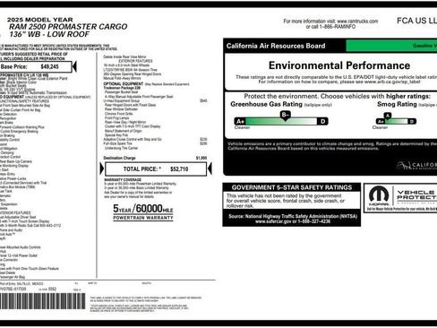 Used 2025 RAM ProMaster 2500 w/ U-Haul Equipment Group FWD image 3