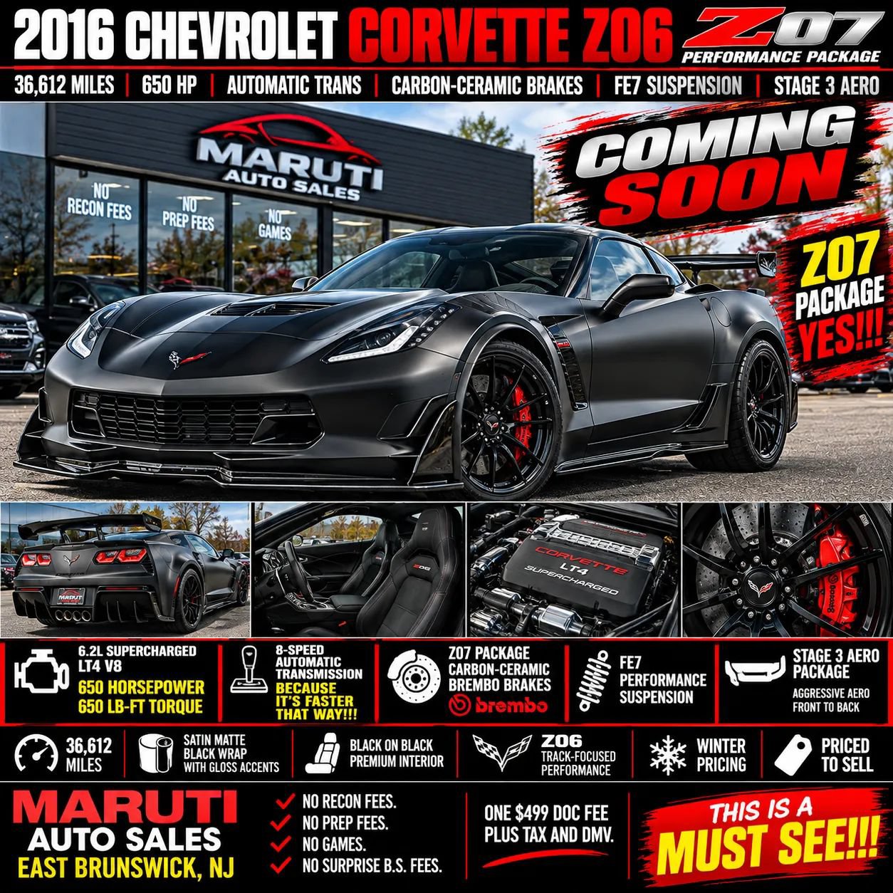 Used 2016 Chevrolet Corvette Z06 w/ 2LZ Preferred Equipment Group RWD image 45