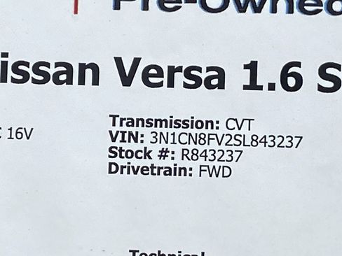 Certified 2025 Nissan Versa SR w/ Trunk Package FWD image 35