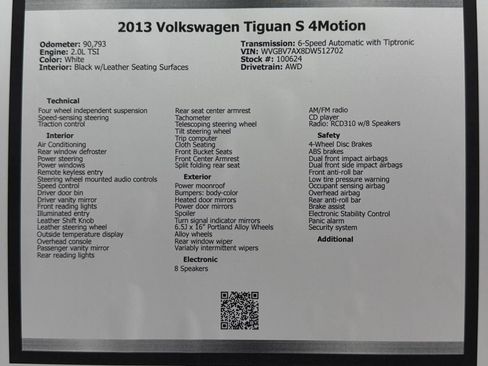 Used 2013 Volkswagen Tiguan S AWD/4WD image 49