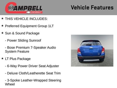 Used 2015 Chevrolet Trax LT w/ LT Sun and Sound Package image 5