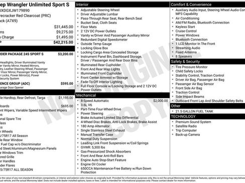 Used 2018 Jeep Wrangler Unlimited Sport S AWD/4WD image 12
