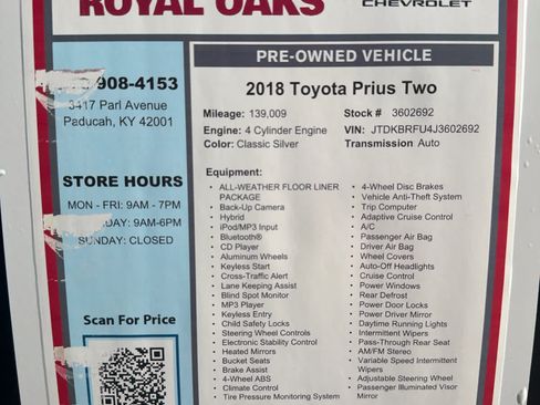 Used 2018 Toyota Prius Two w/ Prius Two Safety Plus Package FWD image 28