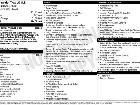 Used 2021 Chevrolet Trax LS w/ Tint and Cruise Package AWD/4WD image 4