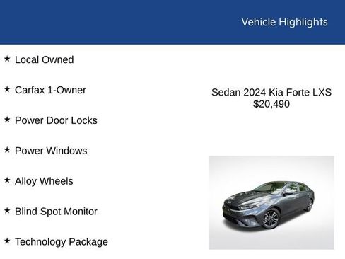 Used 2024 Kia Forte LXS w/ LXS Technology Package FWD image 2