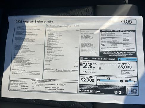 New 2026 Audi A6 Prestige AWD/4WD image 33