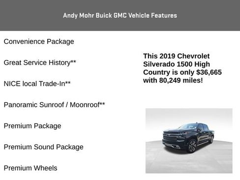 Used 2019 Chevrolet Silverado 1500 High Country AWD/4WD image 8