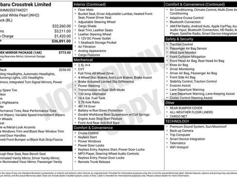 Certified 2025 Subaru Crosstrek 2.5i Limited w/ Crosstrek Mirror Package image 46