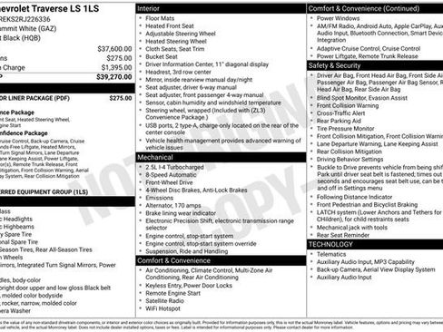 Used 2024 Chevrolet Traverse LS w/ LPO, Floor Liner Package FWD image 5