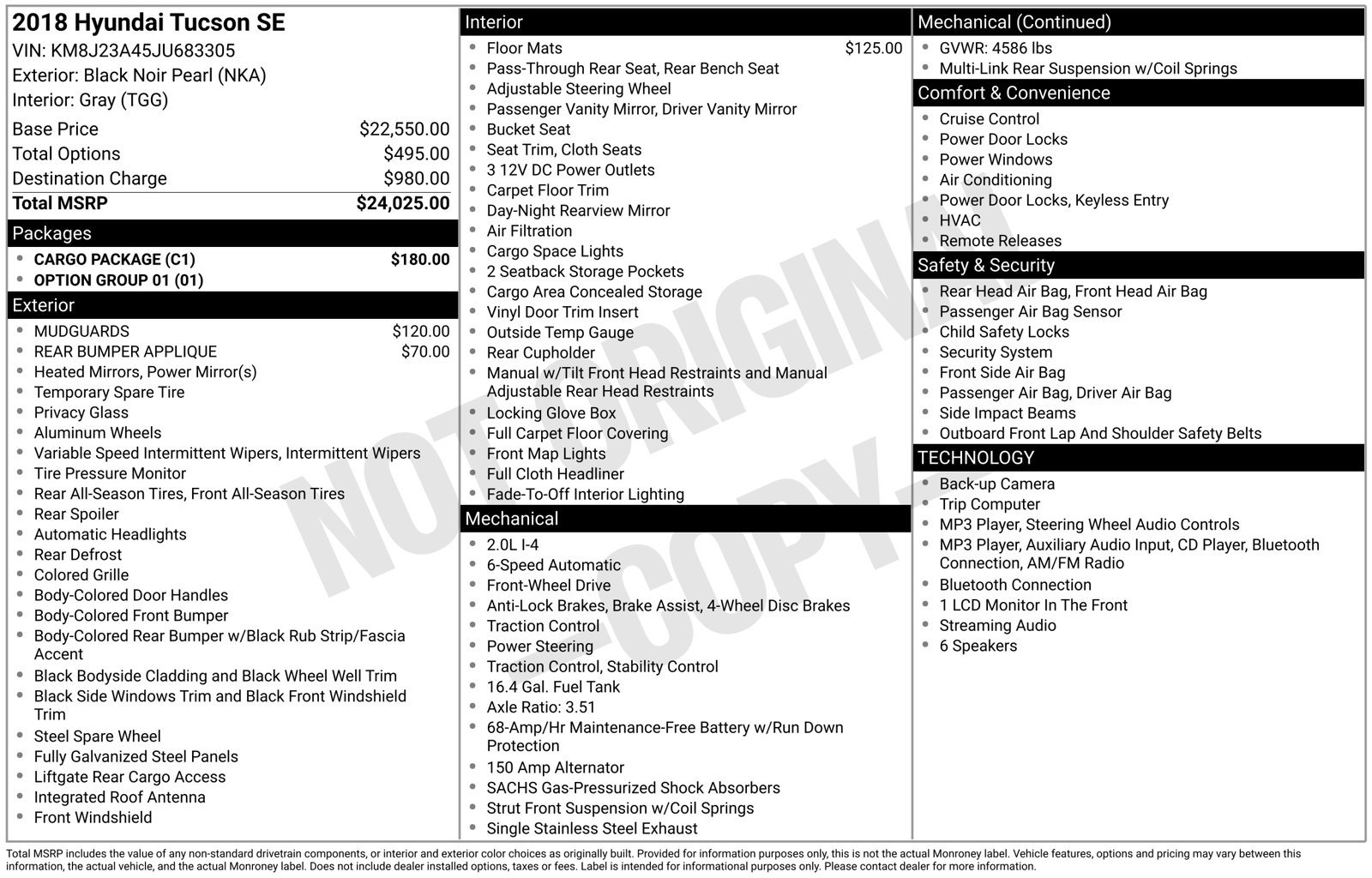 Used 2018 Hyundai Tucson SE w/ Cargo Package FWD image 36