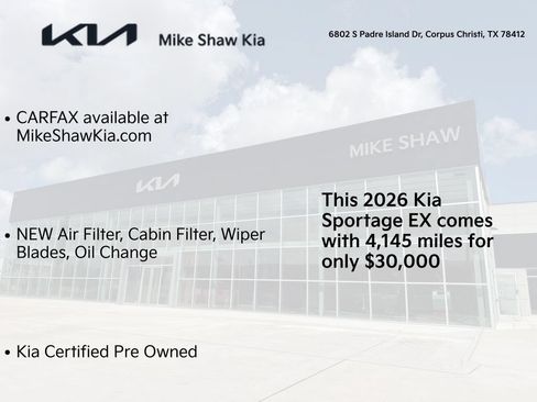 Certified 2026 Kia Sportage EX w/ EX Panorama Roof Package AWD/4WD image 3