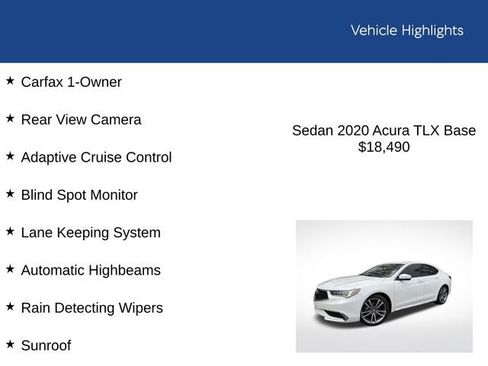 Used 2020 Acura TLX V6 w/ Technology Package image 2