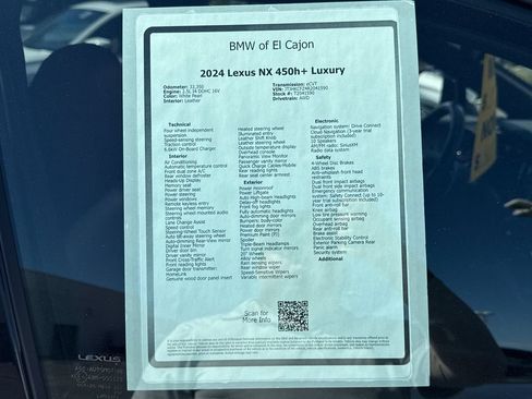Used 2024 Lexus NX 450h+ AWD w/ Vision Package image 14
