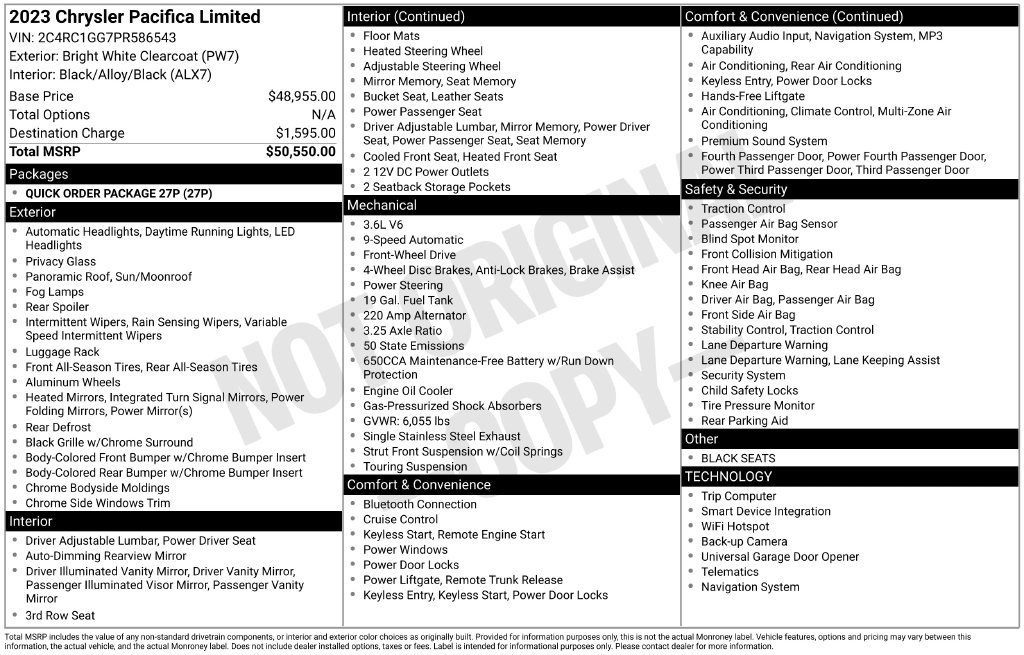 Used 2023 Chrysler Pacifica Limited FWD image 3