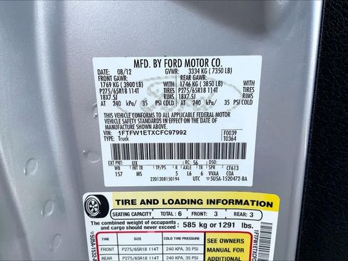 Used 2012 Ford F150 XLT w/ XLT Chrome Pkg image 32