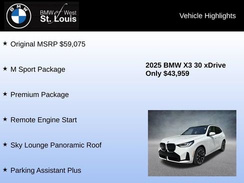Used 2025 BMW X3 xDrive30i w/ Premium Package AWD/4WD image 8