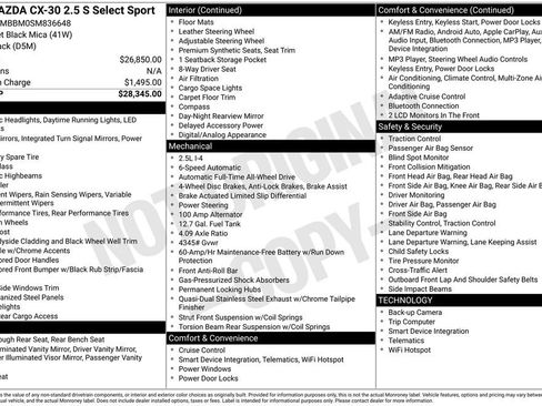 Used 2025 MAZDA CX-30 AWD 2.5 S w/ Select Sport Pkg image 3