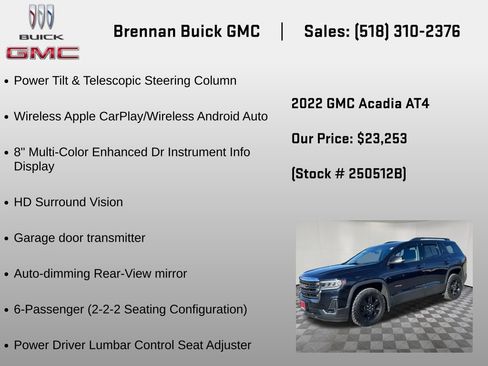 Certified 2022 GMC Acadia AT4 w/ Technology Package AWD/4WD image 30