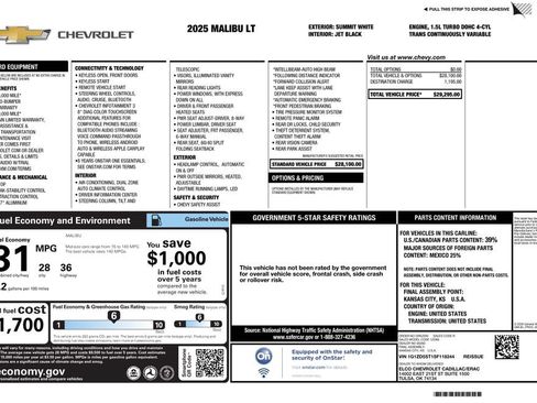 Certified 2025 Chevrolet Malibu LT FWD image 4