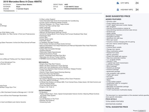 Used 2019 Mercedes-Benz A 220 4MATIC w/ Premium Package image 2