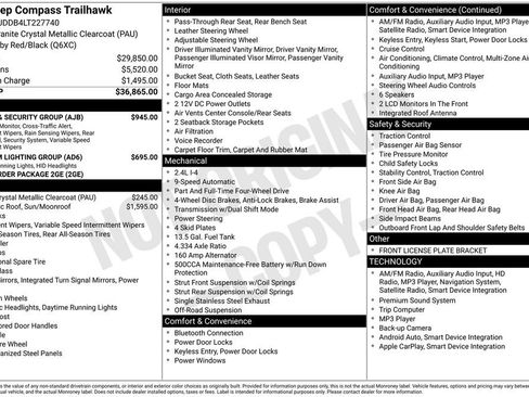 Used 2020 Jeep Compass Trailhawk w/ Safety & Security Group image 8