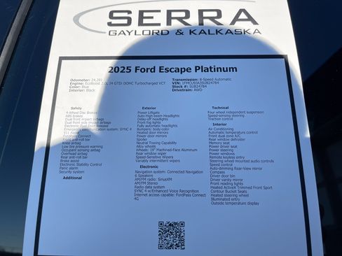 Certified 2025 Ford Escape Platinum AWD/4WD image 30