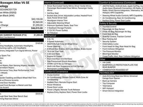 Used 2022 Volkswagen Atlas SE w/ Panoramic Sunroof Package image 9