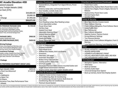 New 2026 GMC Acadia Elevation w/ Elevation Premium Package FWD image 66