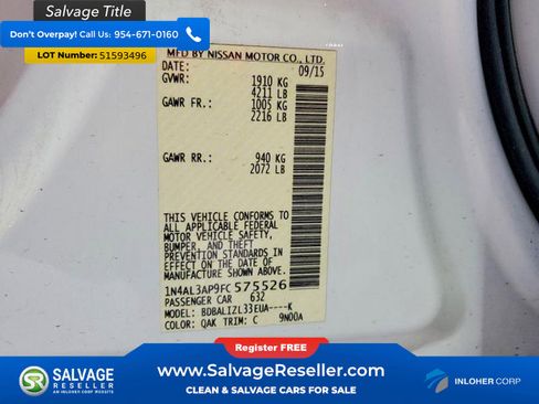 Used 2015 Nissan Altima 2.5 SV FWD image 16