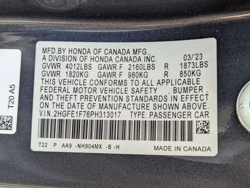 Certified 2023 Honda Civic EX image 30