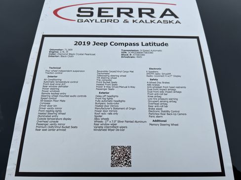 Used 2019 Jeep Compass Latitude w/ Cold Weather Group AWD/4WD image 26