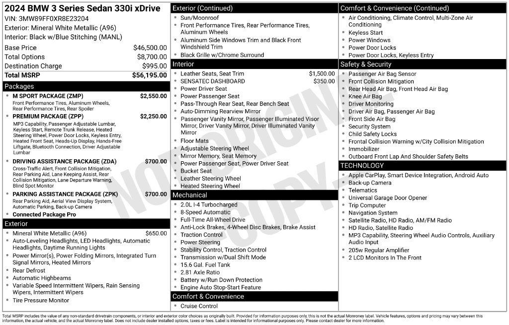 Used 2024 BMW 330i xDrive Sedan w/ M Sport Package AWD/4WD image 9