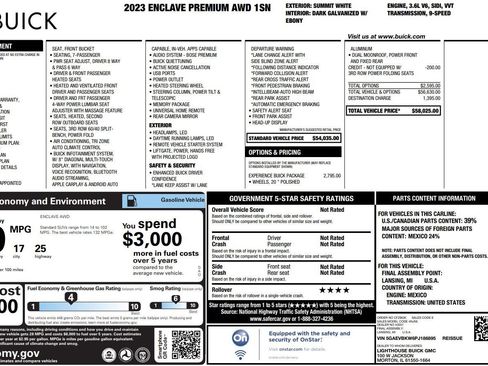 Used 2023 Buick Enclave Premium w/ Experience Buick Package AWD/4WD image 39