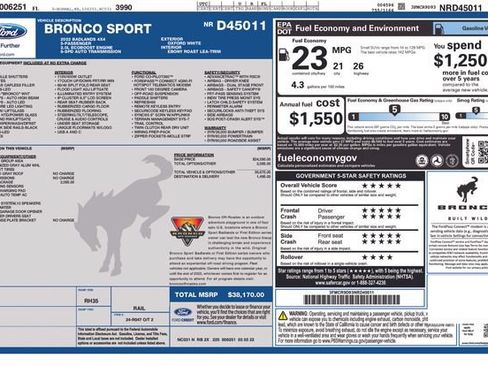 Certified 2022 Ford Bronco Sport Badlands w/ Premium Package AWD/4WD image 17