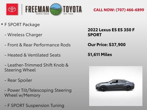 Used 2022 Lexus ES 350 F Sport FWD image 5