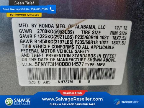 Used 2013 Honda Pilot EX image 17