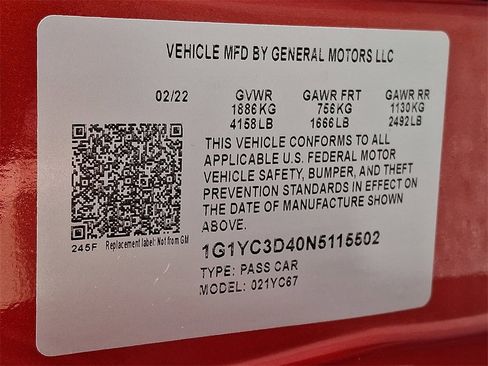 Used 2022 Chevrolet Corvette Stingray Premium Conv w/ Z51 Performance Package image 27