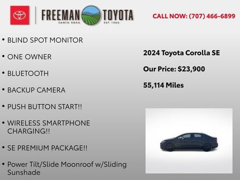 Used 2024 Toyota Corolla SE w/ SE Premium Package FWD image 9
