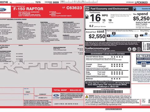 Used 2020 Ford F150 Raptor AWD/4WD image 52