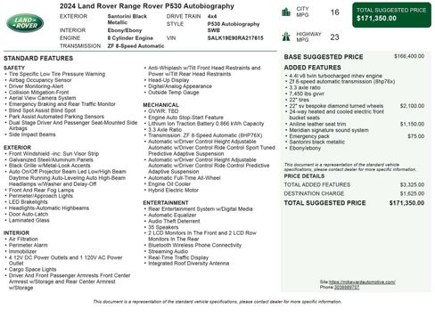 Used 2024 Land Rover Range Rover Autobiography AWD/4WD image 6