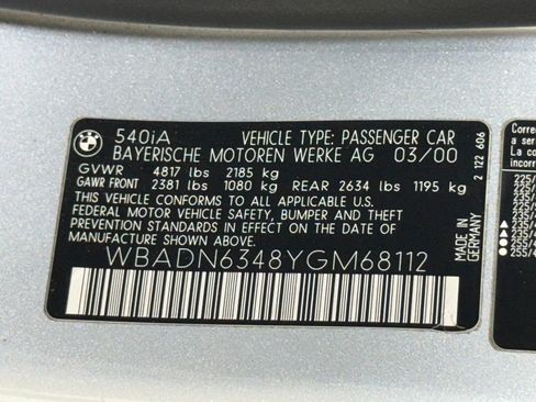 Used 2000 BMW 540i Sedan image 95