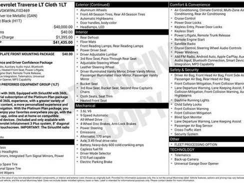 Used 2022 Chevrolet Traverse LT AWD/4WD image 32