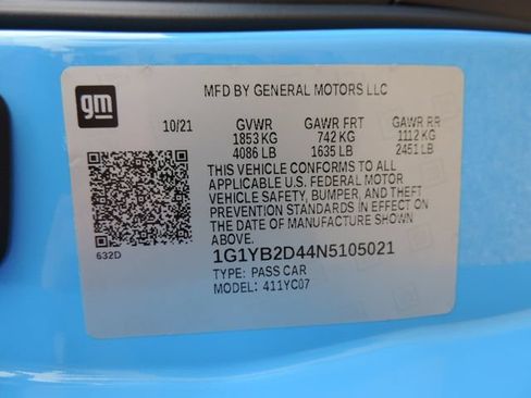 Used 2022 Chevrolet Corvette Stingray Preferred Cpe w/ Z51 Performance Package RWD image 21