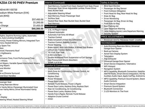 Used 2024 MAZDA CX-90 Plug-In Hybrid w/ Premium Plus AWD/4WD image 5